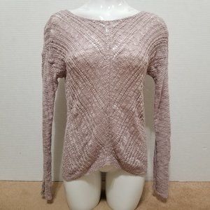 Cloud Chaser sweater Medium open knit pullover long sleeve 100% acrylic